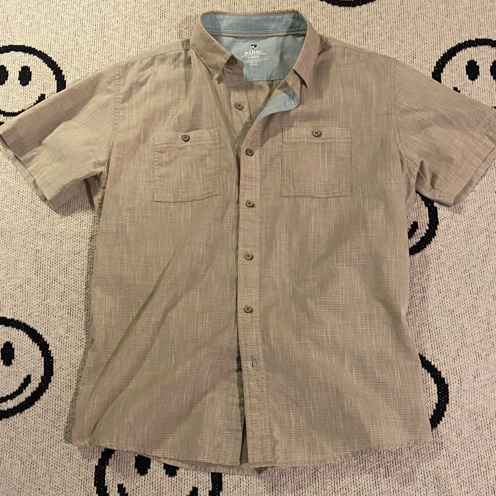 Kuhl Men's Tan Short Sleeve Button Down Shirt